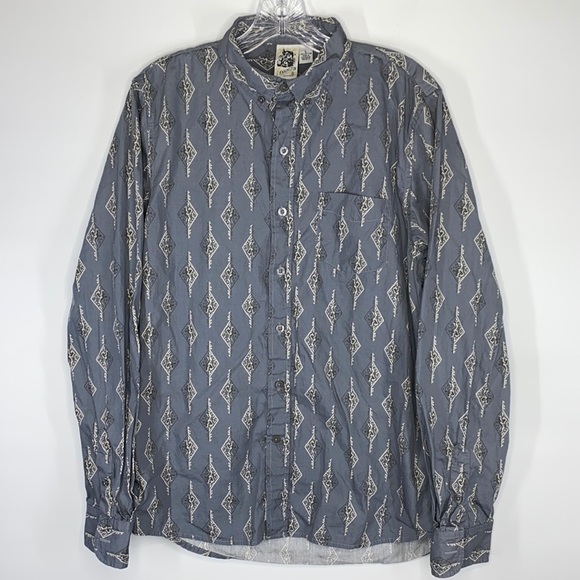 Kennington California Blue/Gray Button Up Long Sleeve Shirt Size Large - Picture 1 of 5